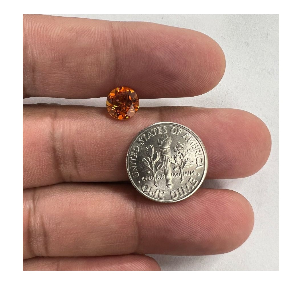 Round Best Synthetic Orange Sapphire