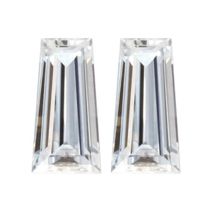 Lab Created DEF Color Tapered Baguette  Step Cut White Moissanite