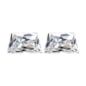 Lab Created Trapezoid Radiant Cut White Cubic Zirconia