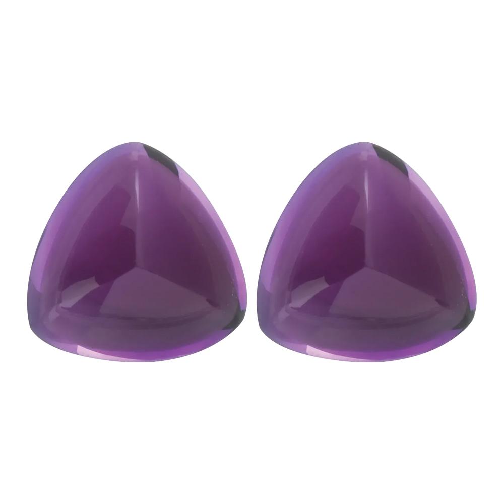 Natural Loose Amethyst Trillion Cabochon Cut