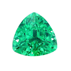 Lab Grown Green Sapphire Trillion Checkered Cut
