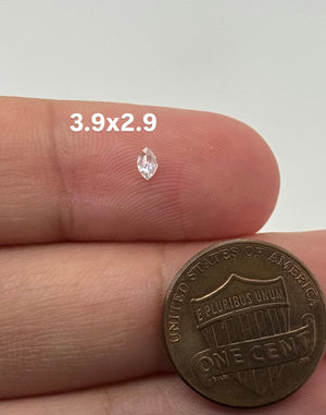 Natural Marquise Rose Cut Melee Diamond 3.7x2.9mm | GH Color SI1 Clarity | Loose One-of-a-Kind Diamond for Custom Jewelry Design