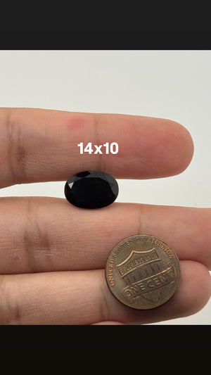 Natural Black Tourmaline Oval 14x10mm gemstone for jewelry making, pendants, rings, healing and grounding crystal work. AAA polished finish.