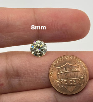 Lab Grown Bright Yellow Moissanite Round Cut Eye Clean Quality DEF Color Available in 6MM - 10MM