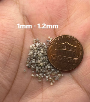 Rough Raw Uncut Natural Diamonds – Fancy Grey – 1mm to 1.2mm – 195 Pieces, 3.46 Cts – Bulk Lot for Jewelry Making, & Collectors