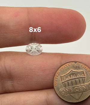 Oval Firework Cut White Moissanite 8×6 mm - 9x7mm | Loose Gemstone for Engagement Ring & Jewelry Making | Brilliant Faceted Stone