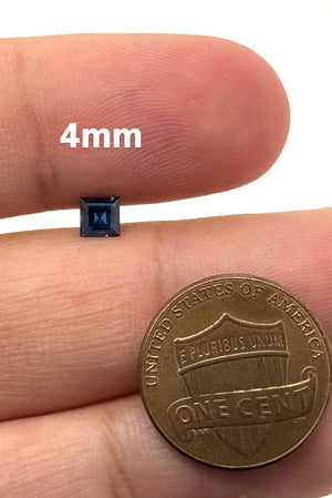 Natural Blue Sapphire Square Step Cut 4mm 0.45 Carat | AAA Quality Loose Gemstone | Precision Cut Stone for Fine Jewelry Making