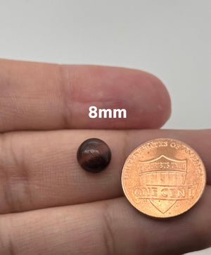 Natural Red Tiger Eye Round Cabochon 4mm–12mm AAA Loose Gemstone | Tiger Eye Cab Stone | Ring Pendant Jewelry Making