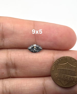 Grey Moissanite Marquise Cut Loose Gemstone 9x5mm | Lab Created Grey Moissanite | Marquise Faceted Stone for Rings, Pendants & Fine Jewelry