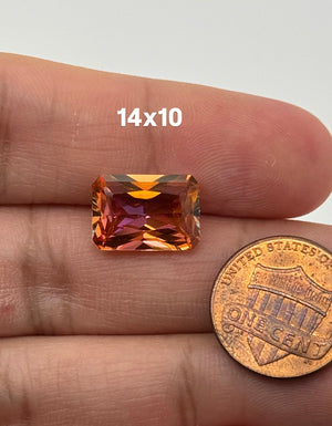 Natural Sunrise Mystic Topaz – Emerald Cut Radiant Loose Gemstone | 5x3mm to 18x13mm | Jewelry Making, Engagement Rings