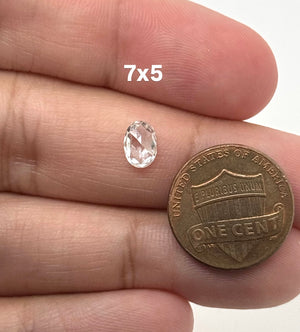Oval rose cut flat back lab grown diamond 7x5mm GH VS1 loose gemstone