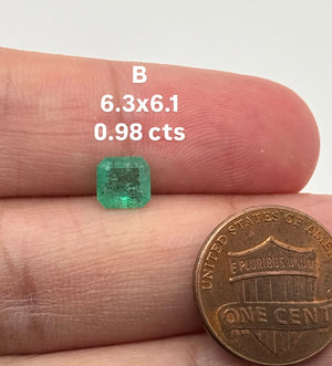 Natural Colombian Emerald Square Cut Loose Gemstone | Green Emerald for Engagement Ring, Fine Jewelry Making, May Birthstone
