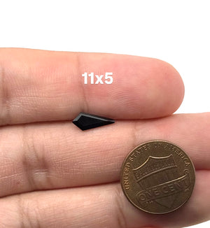 Black Spinel Kite Cut 11x5mm Loose Gemstone | Black Faceted Spinel for Jewelry Making | Unique Shield Shape Stone | DIY Ring Pendant Supply