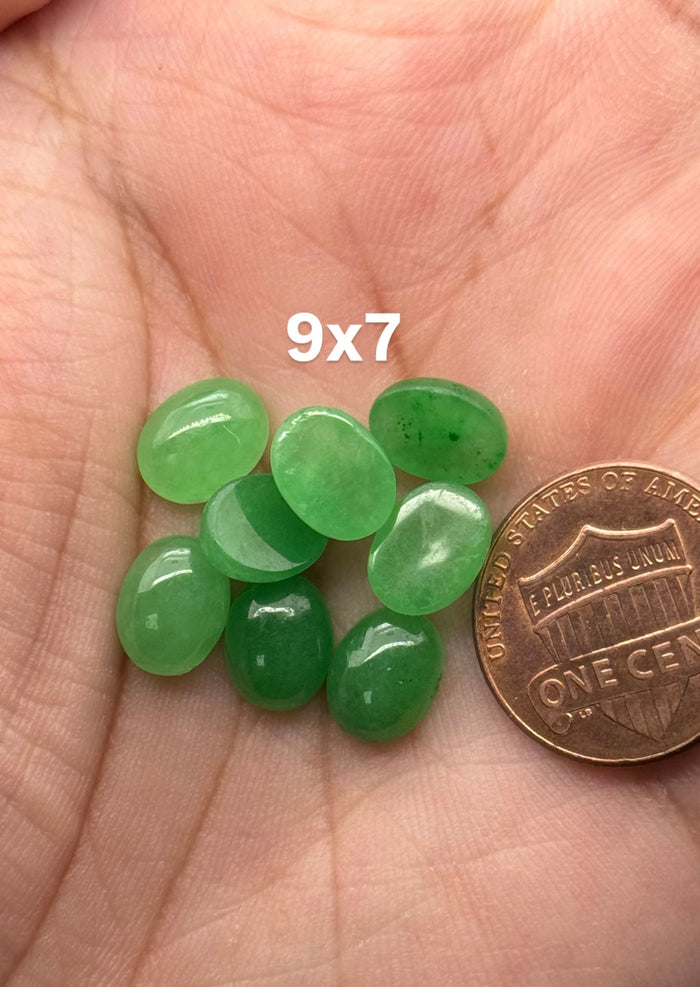 Chinese Green Jade Oval Cabochon – Color Treated Loose Gemstone for Custom Jewelry