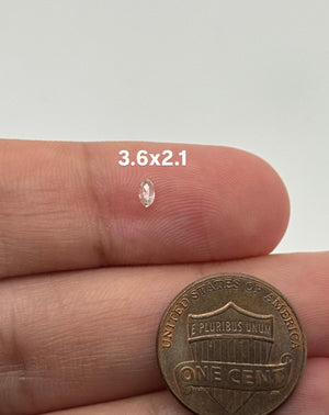Natural Marquise Rose Cut Melee Diamond 3.6x2.1 mm | GH Color SI1 Clarity | Loose One-of-a-Kind Diamond for Custom Jewelry Design