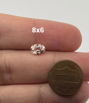 Synthetic orange sapphire oval cut loose gemstone morganite color 8x6mm