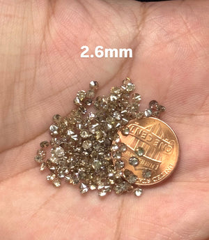 Natural brown diamonds 2.6mm round 10 pieces lot SI1 SI2 loose diamonds light medium dark shades for jewelry making