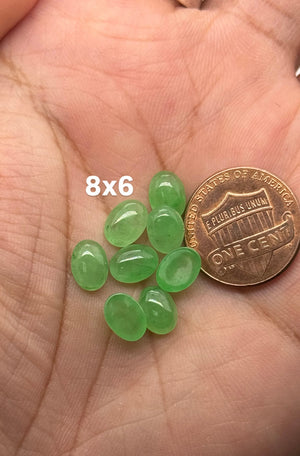 Chinese Green Jade Oval Cabochon – Color Treated Loose Gemstone for Custom Jewelry