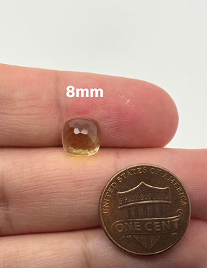 Loose Lemon Citrine Bullet Checker Cut Gemstone 6mm-8mm – Natural Lemon Citrine for Jewelry Making, Ring, Pendant, Earrings