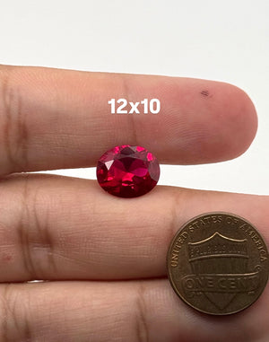 Lab Grown Ruby Oval #5 Loose Gemstone | Faceted Red Ruby Oval Stone 6x4mm–14x10mm for Rings, Pendants & Jewelry Making