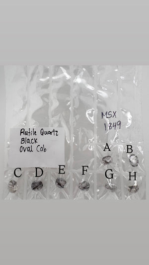 Black Rutile Quartz 8x6mm Oval Cabochon | AAA Gemstone for Jewelry Making | A–H Shade Variations