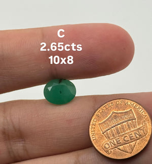 Natural Emerald Oval Cut Loose Gemstone 10x8mm – 1.90-2.75 Ct A Quality Green Emerald Stone | May Birthstone, Jewelry Making Supply