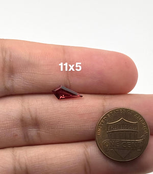 Natural Garnet Kite Cut Gemstone 11x5mm | Loose Red Garnet | Precision Faceted Gemstone | Jewelry Making Stone | Custom Ring Pendant Gem