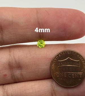 Lab Created Neon Yellow Lug Yellow Round Cut Gemstone - 8mm Loose Stone for Jewelry Making