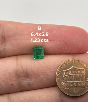 Natural Colombian Emerald Square Cut Gemstone – Loose Green Emerald for Engagement Ring, Birthstone Jewelry, May Birthstone
