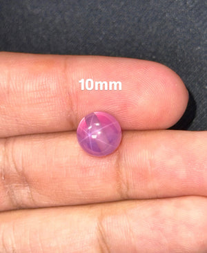 Lab Created Star Pink Sapphire Beads 8–10mm | Round Drilled | Transparent Jewelry Stones