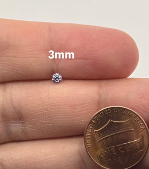 Fancy Purple Moissanite 3mm Round – Rich Purple Sparkle for Fine Jewelry