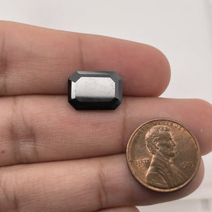 Loose Natural Black Diamond Emerald Cut, 7.46 CT SI1 Clarity, 14.08x10.22mm, EGL USA Certified, VG Cut Grade