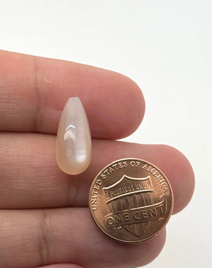 Peach Moonstone Pear Briolette 17x8mm Top Drilled Loose Gemstone | Natural Moonstone Drop Bead | Pendant Earring Jewelry
