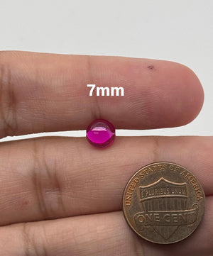 Lab Grown Ruby Round Cabochon #5 | Red Round Cab Gemstone 4mm–14mm for Rings, Pendants, Earrings & Custom Jewelry