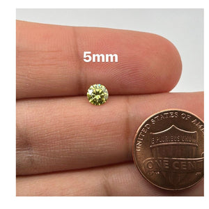 5mm Light Yellow Moissanite Round Loose Gemstone for Jewelry Creations