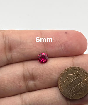 Lab Grown Ruby Round #5 Loose Gemstone | Faceted Red Round Ruby Stone 4mm–14mm for Rings, Earrings & Jewelry Making