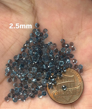 Natural London Blue Topaz Round Rose Cut 2.5mm Parcel | Calibrated Loose Blue Gemstones for Jewelry Making, Rings & Earrings