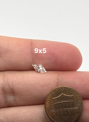 White topaz ring 14K white gold lozenge cut 9x5mm prong setting minimalist gemstone jewelry