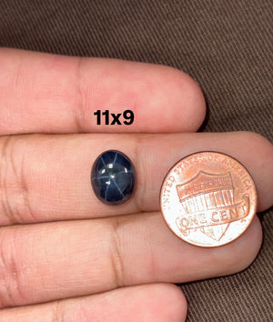 Natural Blue Star Sapphire Diffused 9x7mm - 12x10mm Oval Cabochon Loose Gemstone