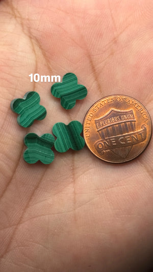 Malachite Four Leaf Clover Gemstone: Lucky Jewelry Stone (10mm-14mm)