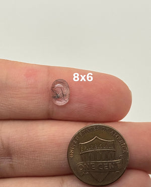 Natural Black Rutilated Quartz oval cabochons 8x6–14x10mm. AAA polished loose gemstones for rings, pendants, wire wrapping & jewelry making.