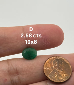 Natural Emerald Oval Cut Loose Gemstone 10x8mm – 1.90-2.75 Ct A Quality Green Emerald Stone | May Birthstone, Jewelry Making Supply