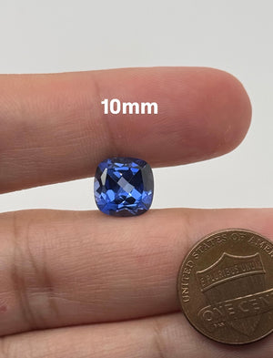 Synthetic Cornflower Blue Sapphire Cushion Cut | Lab Created Blue Sapphire Loose Gemstone 8mm–10mm