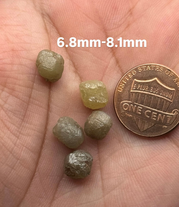 Rough Raw Uncut Natural Diamond – Fancy Grey – 5 Pieces, 15.93 Cts Total – Rare Grey Diamonds for Jewelry Making, Engagement Rings & Collectors