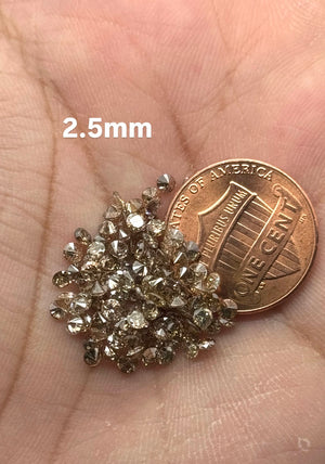 Natural brown diamonds 2.5mm round 10 pieces lot SI1 SI2 loose diamonds light medium dark shades for jewelry making