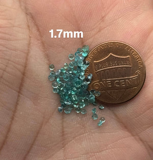 natural paraiba tourmaline round 1.2 to 1.7mm loose gemstones