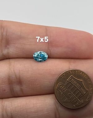 Sea Blue Moissanite Oval Cut Loose Gemstone 7x5mm–10x8mm | Lab Created Blue Moissanite | Oval Faceted Stone for Rings, Pendants