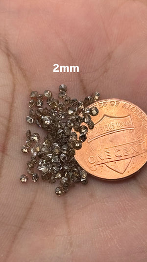 Natural brown diamonds 2mm round 10 pieces lot SI1 SI2 loose diamonds light medium dark shades for jewelry making