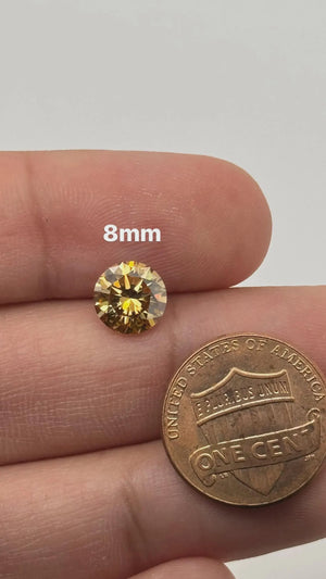 Champagne Dark Moissanite - Round Loose Gemstone for Jewelry Creations 5mm-8mm