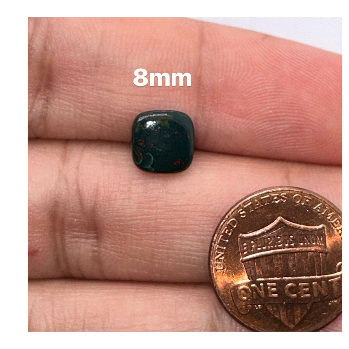 Natural Bloodstone Cushion Buff | Flat top Shape AA Quality with Less Red spots Flat Back Stones Available in 8MM-15MM